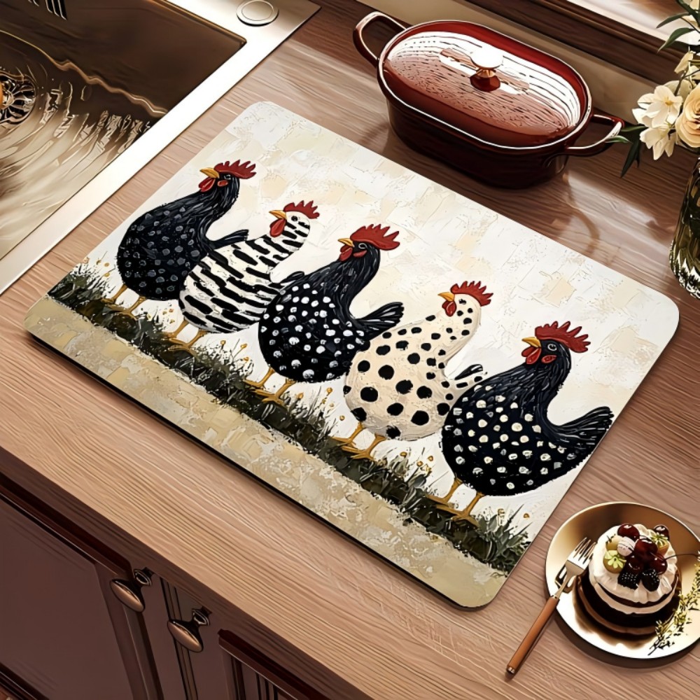 Bar Mat Rubber - Tapete de Secagem de Louça Estilo